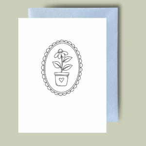 "Colour Me" Teacher Appreciation Card FLORAL OVAL