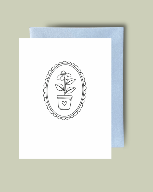 "Colour Me" Teacher Appreciation Card FLORAL OVAL