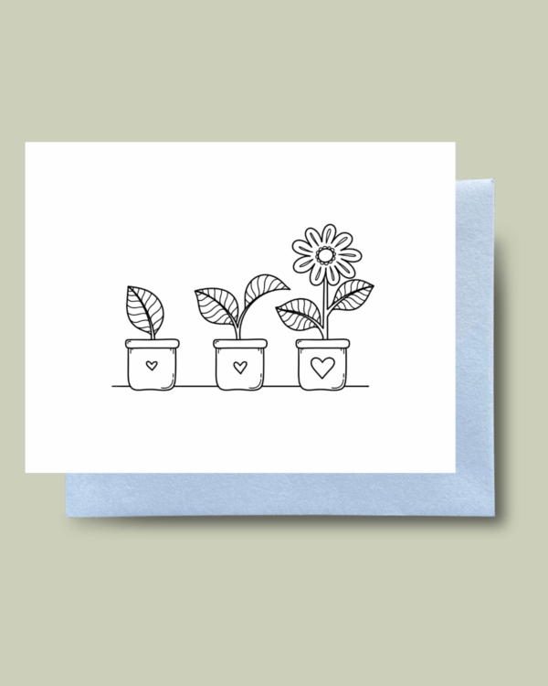 "Colour Me" Teacher Appreciation Card POTTED PLANTS
