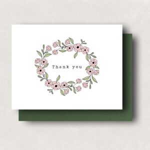 Thank You Card - Blossom Wreath