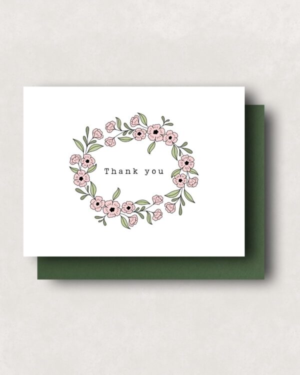 Thank You Card - Blossom Wreath