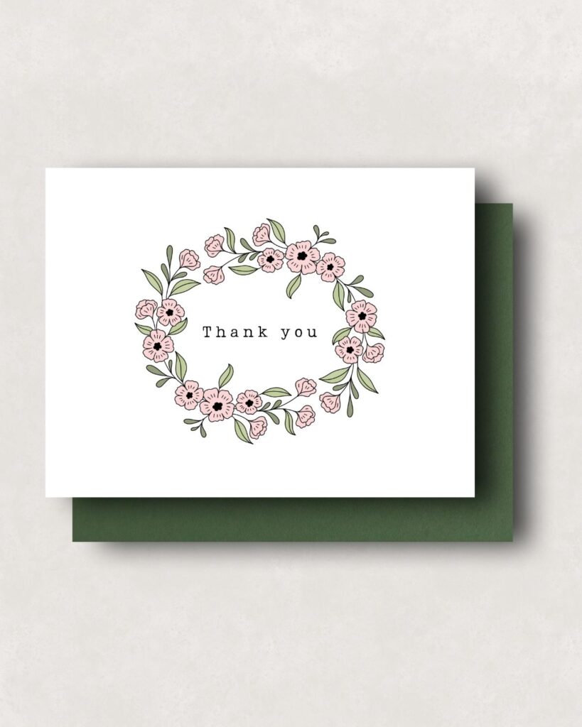 Thank You Card - Blossom Wreath