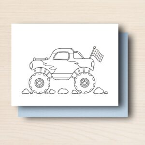 Colour-Me Birthday Card: MONSTER TRUCK