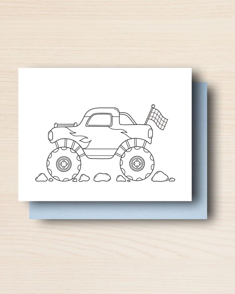 Colour-Me Birthday Card: MONSTER TRUCK