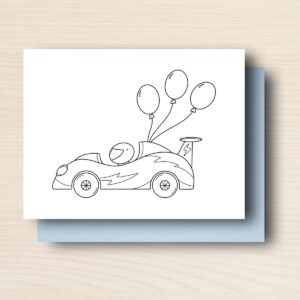 Colour-Me Birthday Card: RACECAR