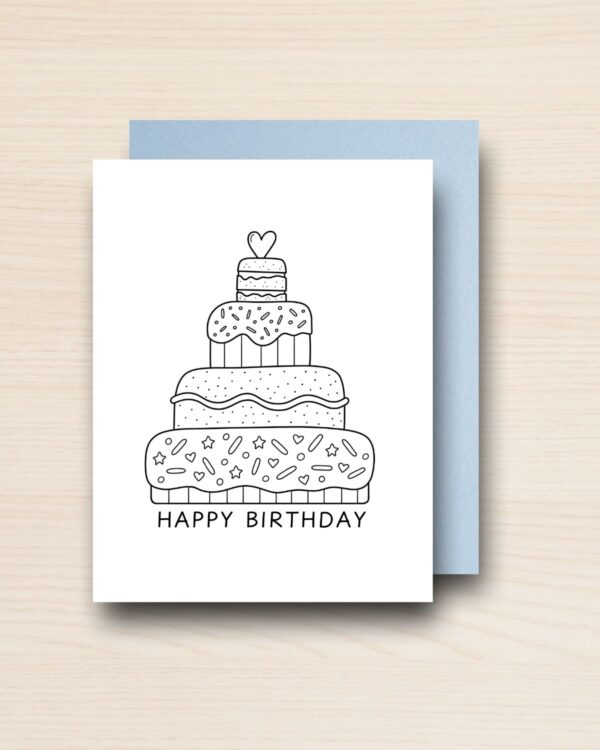 Colour-Me Birthday Card: CAKE