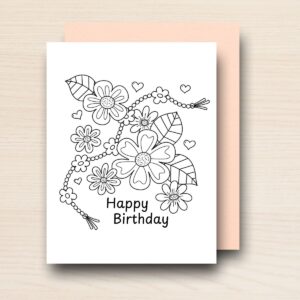 Colour-Me Birthday Card: FLOWER BRACELET