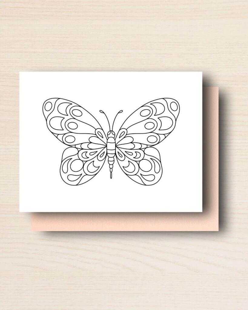 Colour-Me Birthday Card: BUTTERFLY