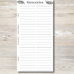 Notepad - Grocery List