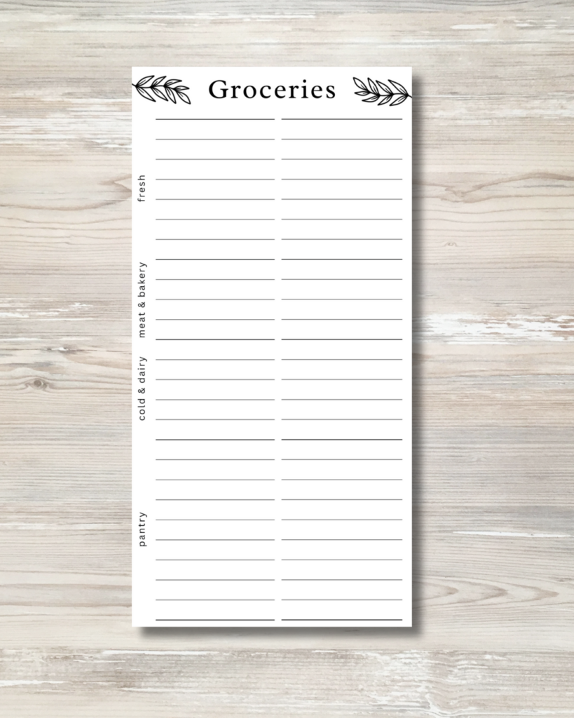 Notepad - Grocery List