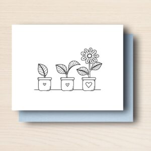 "Colour Me" Teacher Appreciation Card POTTED PLANTS