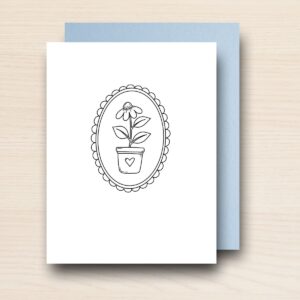 "Colour Me" Teacher Appreciation Card FLORAL OVAL